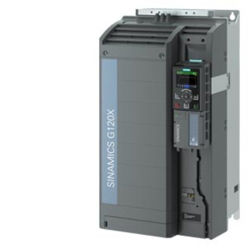 SIEMENS SINAMICS, G120X RATED POWER: 55 kW At 110% 60s, 100% 240 s RADIO INTERFERENCE SUPPRESSION FILTER FOR CATEGORY C2 380-480 V 3 AC +10/- 20% 47-63 Hz AMBIENT TEMPERATURE – 20 to +45 °C Size: FSE DEGREE OF PROTECTION IP20 / UL OPEN TYPE