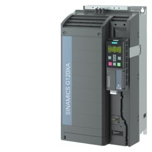 SIEMENS SINAMICS, G120XA RATED POWER 55kW 3AC 380V -20% to 440V+10% UNFILTERED 110% 60s per 600s WITH INTEGRATED BOP-2 INTEGRATED FIELDBUS: MODBUS RTU, BACnet MS/TP, USS 6DI, 4DQ, 2AI, 2AQ, 1Mot_t PROTECTION IP20 FRAME SIZE 551x275x239
