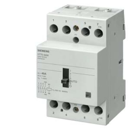 SIEMENS SWITCHING DEVICES, INSTA CONTACTORS WITH MANUAL SWITCH 0/I/AUTOMATIC, 5TT5, 63A, 4 NO, 400 VAC