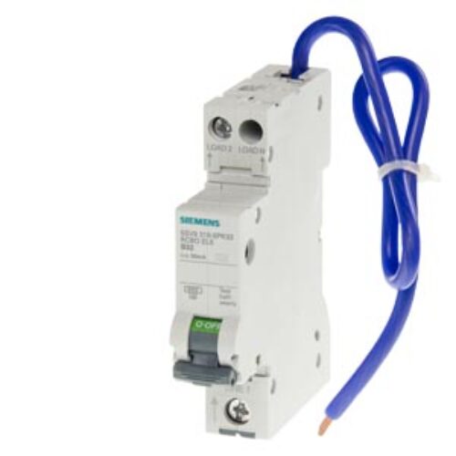 SIEMENS RCBO, 5SV9, 1P+N, 6A, 6kA, 30mA, 230VAC, WITH PIGTAIL VERSION