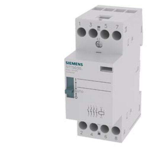 SIEMENS SWITCHING DEVICES, INSTA CONTACTORS WITH MANUAL SWITCH 0/I/AUTOMATIC, 5TT5, 25A, 4 NO, 400 VAC