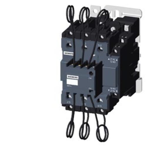 SIEMENS CAPACITOR DUTY CONTACTOR, 3MT7, 92A, 60kVAR, 230/400VAC, 1NO+2NC