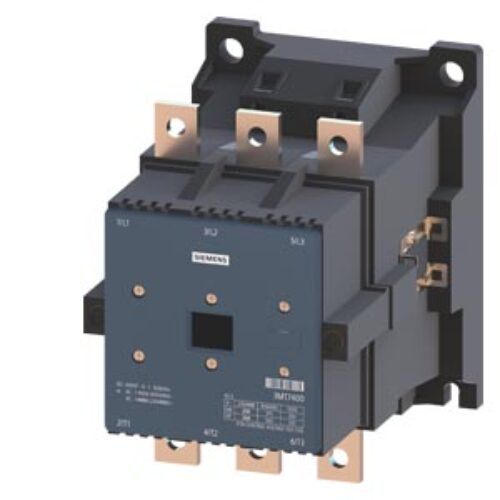 SIEMENS POWER CONTACTOR, SINOVA, 3MT7, 3P, AC1 400A, AC3 300A, 200kW, 1NO+1NC, 230VAC, SIZE S8