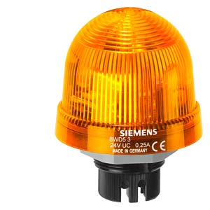 SIEMENS, INTEGRATED SIGNAL LAMP, SINGLE FLASH LIGHT, BUILT IN ELECTRONIC FLASH, YELLOW, 24 V DC, DIAMETER 70 mm - Gambar 2