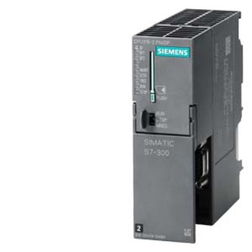 SIEMENS SIMATIC, S7-300 CPU 315-2 PN/DP, CENTRAL PROCESSING UNIT WITH 384 KB WORK MEMORY, 1ST INTERFACE MPI/DP 12 MBIT/S, 2ND INTERFACE ETHERNET PROFINET, WITH 2-PORT SWITCH, MICRO MEMORY CARD REQUIRED
