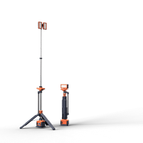 COMING, PORTABLE LIGHT, LIGHT TOWER, 1.25M-3.1M, 8000LM (AC-14000LM), IP66, AC DIRECT PLUG-INAVAILABLE, +2 D24-100 BATTERY AVAILABLE