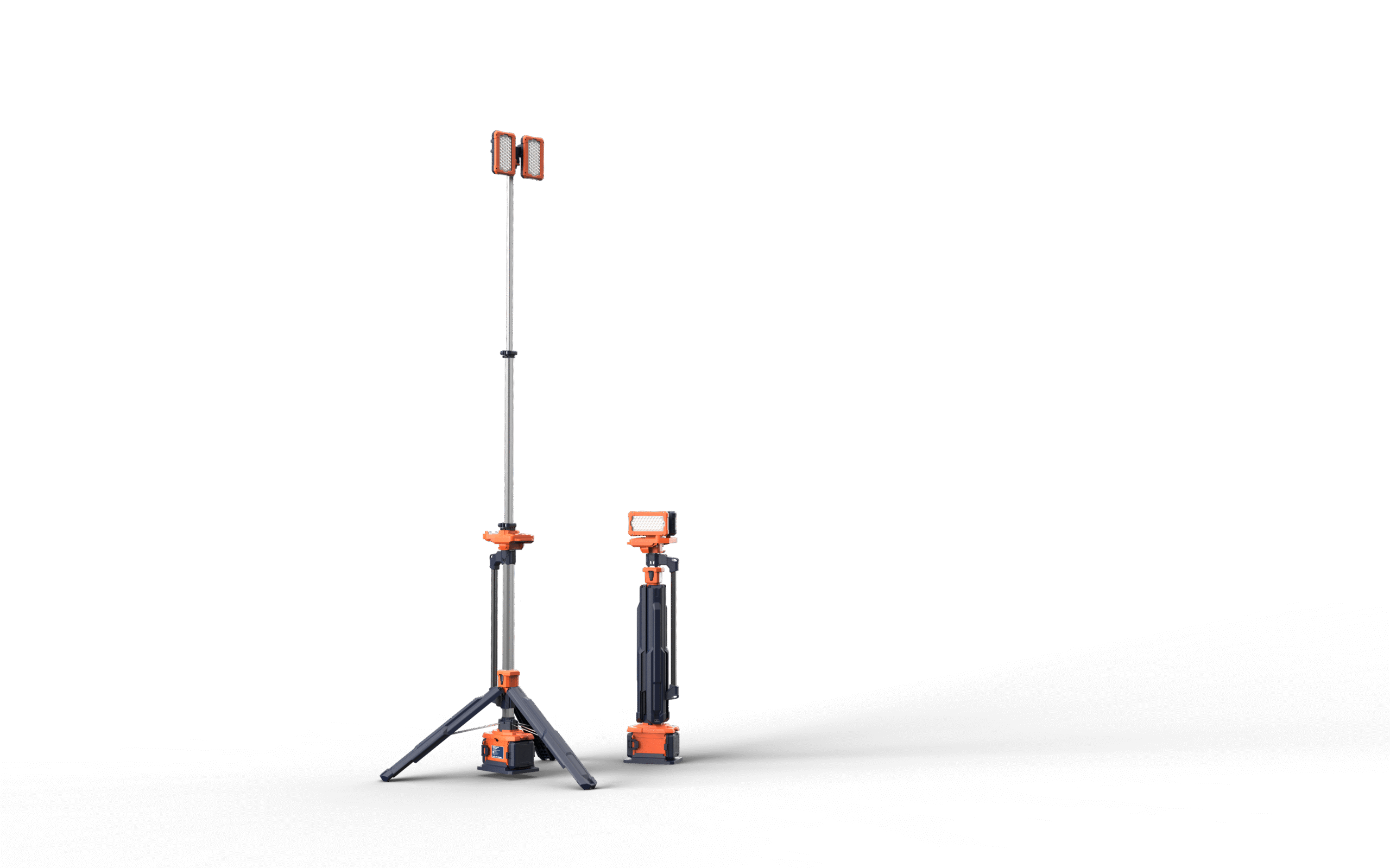 COMING, PORTABLE LIGHT, LIGHT TOWER, 1.25M-3.1M, 8000LM (AC-14000LM), IP66, AC DIRECT PLUG-INAVAILABLE, +2 D24-100 BATTERY AVAILABLE