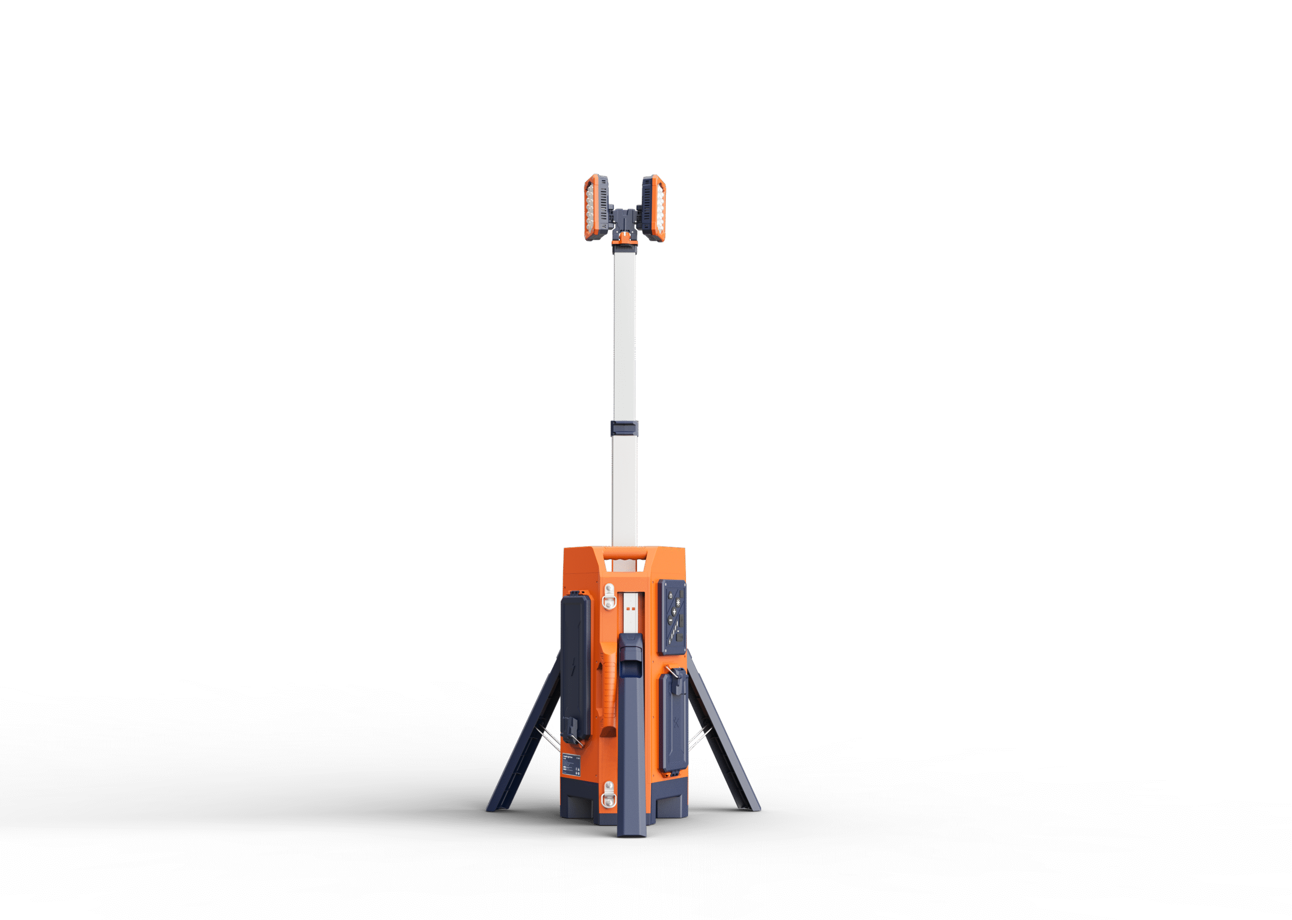 COMING, PORTABLE LIGHT, LIGHT TOWER, 0.65M-2.2M, 10.000LM (AC-17.000LM), IP66, AC DIRECT PLUG-IN AVAILABLE, +3 D24-100 OR +1 D24-500 BATTERY AVAILABLE