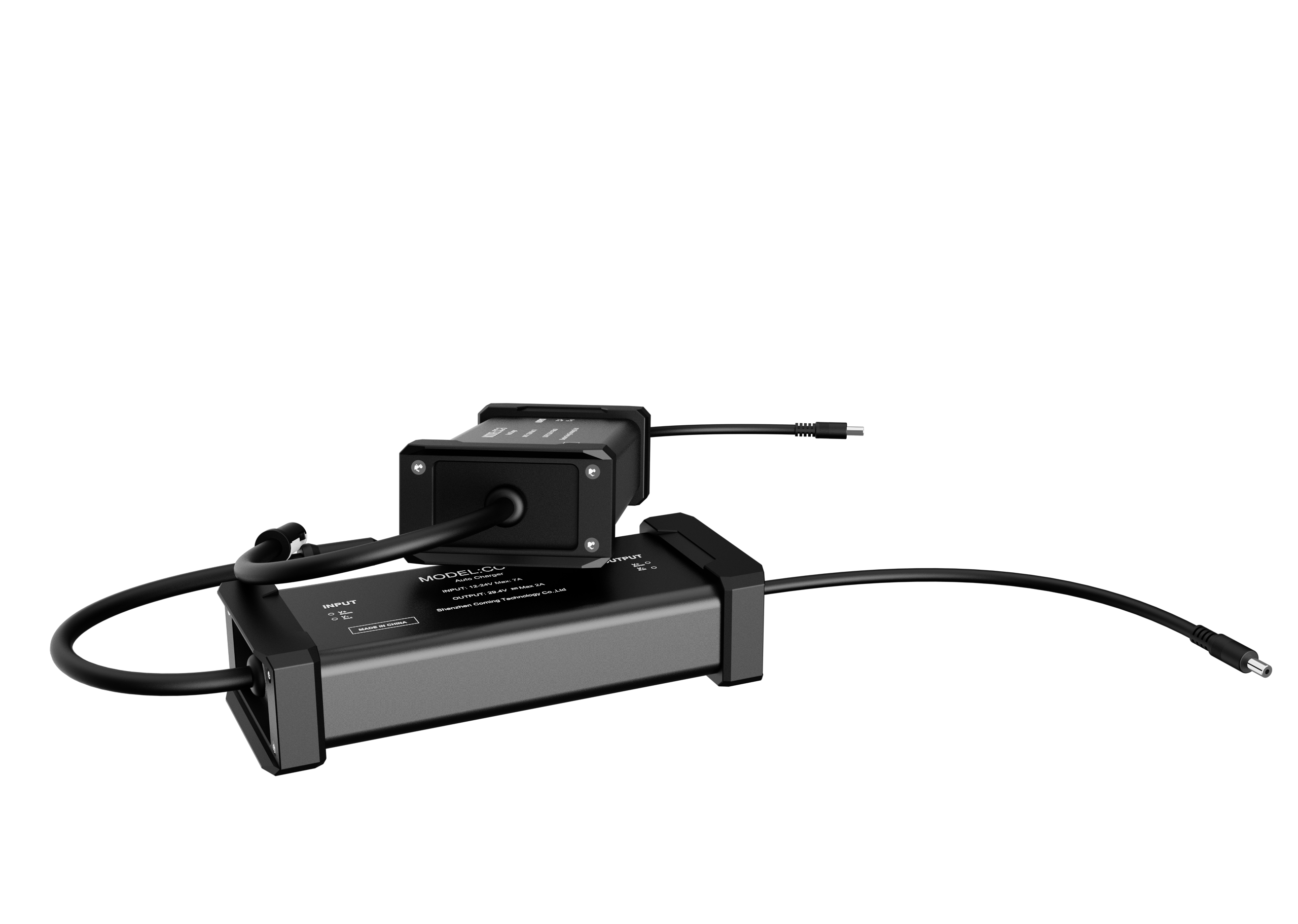 COMING, CAR CHARGER (DC IUTPUT), INPUT 12-24V MAX 7A, OUTPUT 29.4V MAX 2A, CHARGING THE BATTERY IN DEVICE VIA THE CAR CIGARETTE LIGHTER